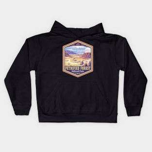 Petrified Forest National Park Vintage WPA Style Outdoor Badge Kids Hoodie